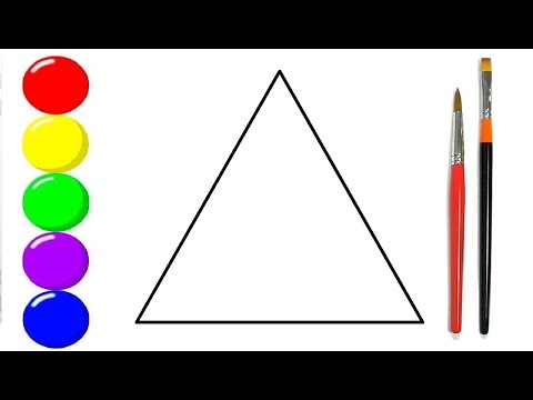 How to draw a triangle. Learning colors