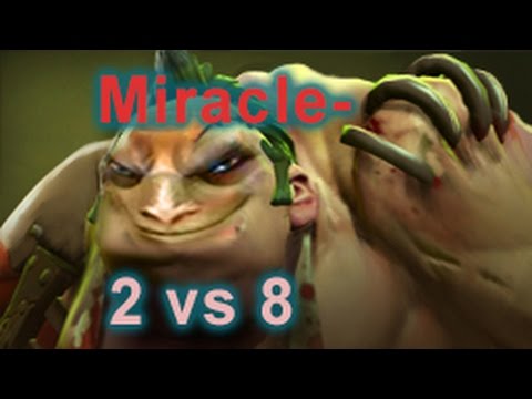 Miracle- Pudge 2 vs 8 HARD GAME Rage Dota 2 Rank Match Gameplay
