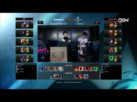 KT vs ANC Game 3 Highlights - KT ROLSTER vs REBELS ANARCHY - Week 12 LCK Champions Korea Summer 2015