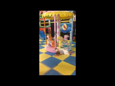 That's one way to ride a merry-go-round...
