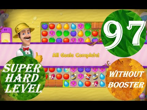 Gardenscapes Level 97 - [14 moves] [2022] [HD] solution of Level 97 Gardenscapes [No Boosters]