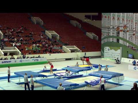 Russian Federation 2 (RUS) M - 2018 Trampoline Worlds, St. Petersburg (RUS) - Qualif Synchro R2