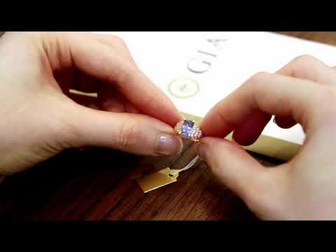 GIA Certified Natural Ceylon Cornflower Blue Sapphire and Diamonds 18K Rose Gold Engagement Ring