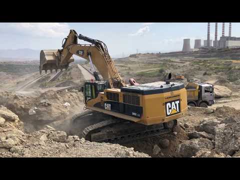 Caterpillar 385C Excavator Loading Trucks And Caterpillar 773D Dumper - Kivos Ate