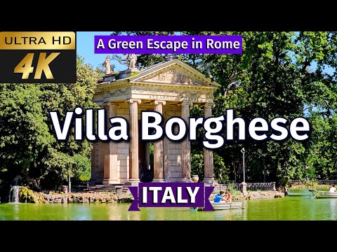 [4k] Villa Borghese Rome Tour | Villa Borghese History | Historic Park in Rome | Rome must see