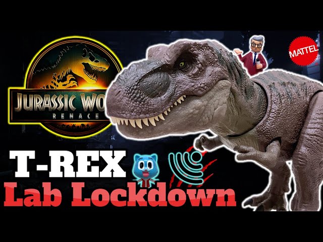Vídeo relacionado con Mattel Jurassic World: El Renacer, Abelisaurio Rugido salvaje Juguete de dinosaurio articulado con ataque de mordisco en múltiples direcciones y sonido controlado con la cola, juego digital, JGB91