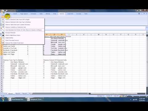 Excel Reverse Order Of Rows & Columns Software