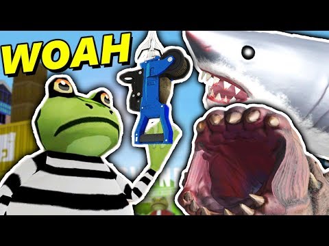GRAPPLE GUN vs MONSTERS?! | Amazing Frog ADVENTURES