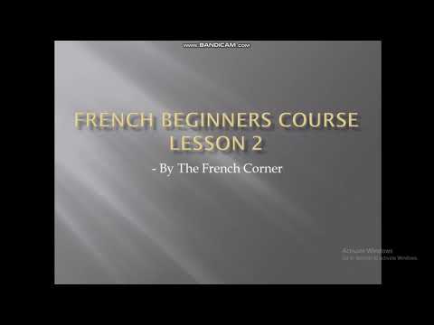 French Beginners Course: Lesson 2