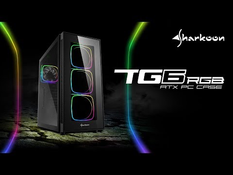 MIDI Sharkoon TG6 RGB. Glasfenster. Lfter LED RGB video