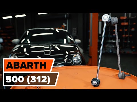 How to change front anti roll bar link on ABARTH 500 (312) [TUTORIAL AUTODOC]