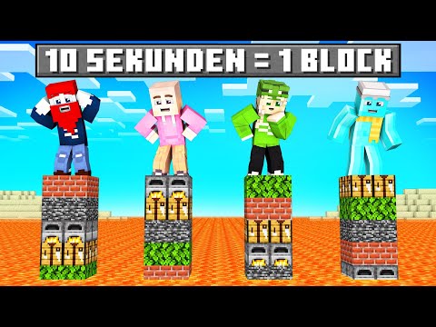 ZUFÄLLIGE BLÖCKE YOUTUBER BATTLE (Benx, Elina, Logo, Gambo) - Minecraft