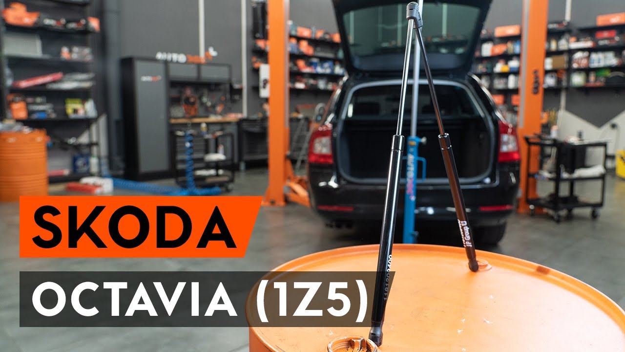 Πώς να αλλάξετε αμορτισέρ πορτ μπαγκαζ σε Skoda Octavia 1Z5 - Οδηγίες αντικατάστασης