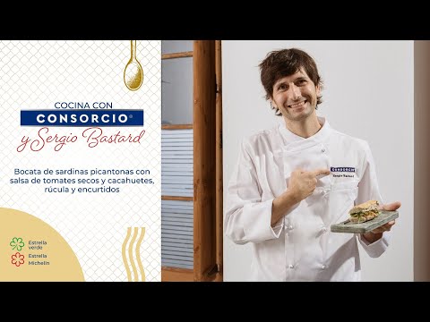 Receta bocata de sardinas picantonas, con salsa de tomates secos, rúcula y encurtidos Consorcio