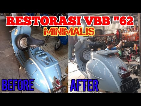 RESTORASI VESPA VBB "62 MINIMALIS ( pastel grey )