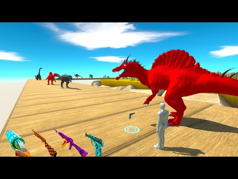 FPS AVATAR & DEADLY RED SPINOSAURUS RESCUE MISSION DEATH RUN - Animal Revolt Battle Simulator