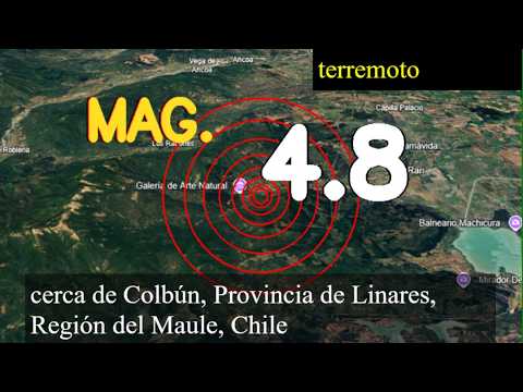 Un terremoto leve de magnitud 4,8 se produjo cerca de Colbún, provincia de Linares, Región del Maul