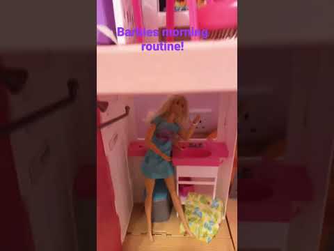 Barbies night routine #barbiedoll #shorts #morning routine #dollsplay #barbie