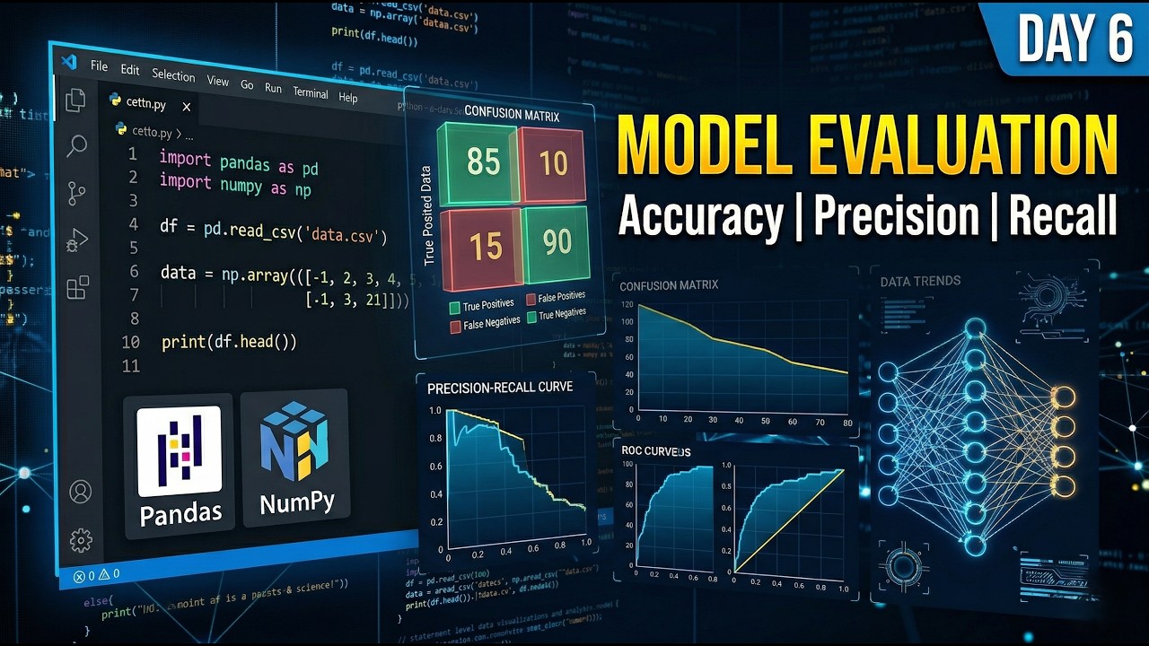 Result Evaluation Using Python | Accuracy, Precision, Recall & F1 Score | Data Science Day 6