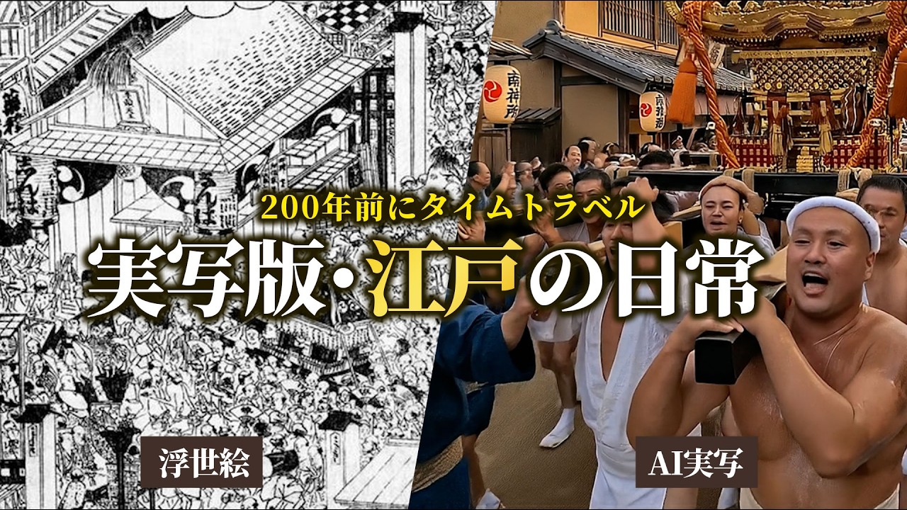【AI実写化】江戸っ子の休日を体験！愛宕山で絶景を見て、品川で遊ぶ200年前のルーティン / [AI] Edo Holiday Routine: Atagoyama & Shinagawa