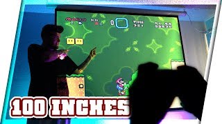 RETRO GAMING ON 100 INCH PROJECTOR SCREEN!!!