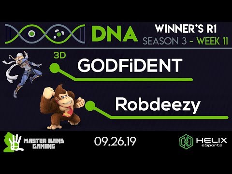 DNA S3:W11 - 3D | GODFiDENT (Sheik) vs Robdeezy (Donkey Kong) - Winner's R1