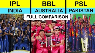 IPL vs BBL vs PSL Full Comparison UNBIASED in Hindi | Indian Premier League vs Pakistan Super League