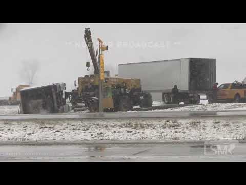 03-09-2023 Des Moines, IA - Overturned Semi, Slide Off, Snow Plows