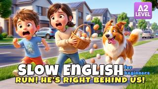 A Big Dog Chased Maya and Leo! | Easy English Listening for Beginners (A1–A2)