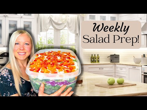 MEAL PREP SALADS FOR THE WEEK! #1 Weight Loss Strategy // Plant-Based Meals