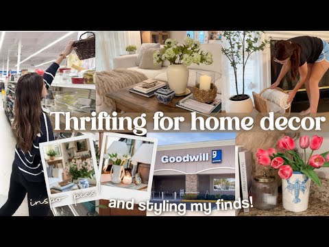 THRIFT WITH ME + HOME DECORATING IDEAS! Huge thrift haul & decorating with thrifted home finds!