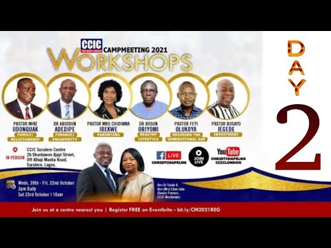 CCIC Campmeeting Workshops 2021 - Day 2 - Thursday 21 October, 2pm