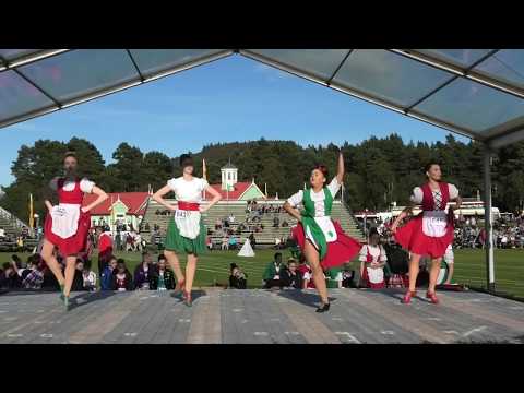 Competitors in the Irish Jig Scottish Highland Dance during the 2019 Braemar Gathering in Scotland