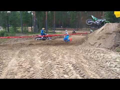 Bud racing kawasaki monster energy  team Kim Savaste crash