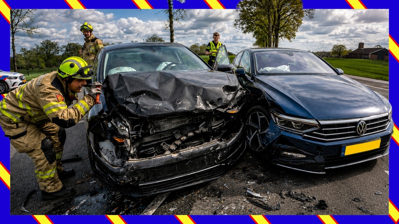 🚗💥 Een flinke aanrijding... maar wat lekt er onder de auto's? 🚒