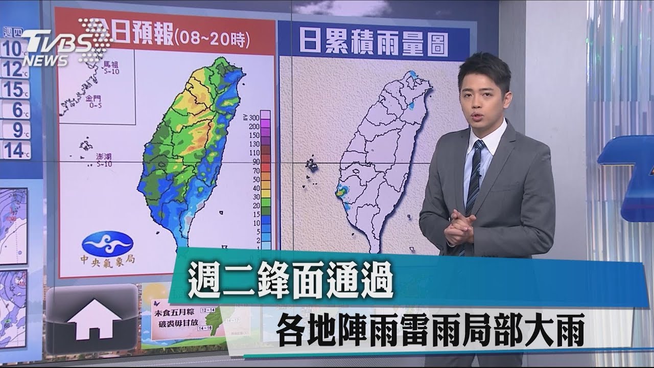 鋒面通過、冷氣團南下 各地雨勢明顯氣溫降