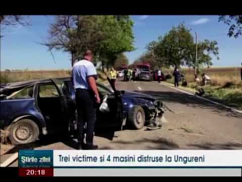 Trei victime si patru masini au fost distruse la Ungureni