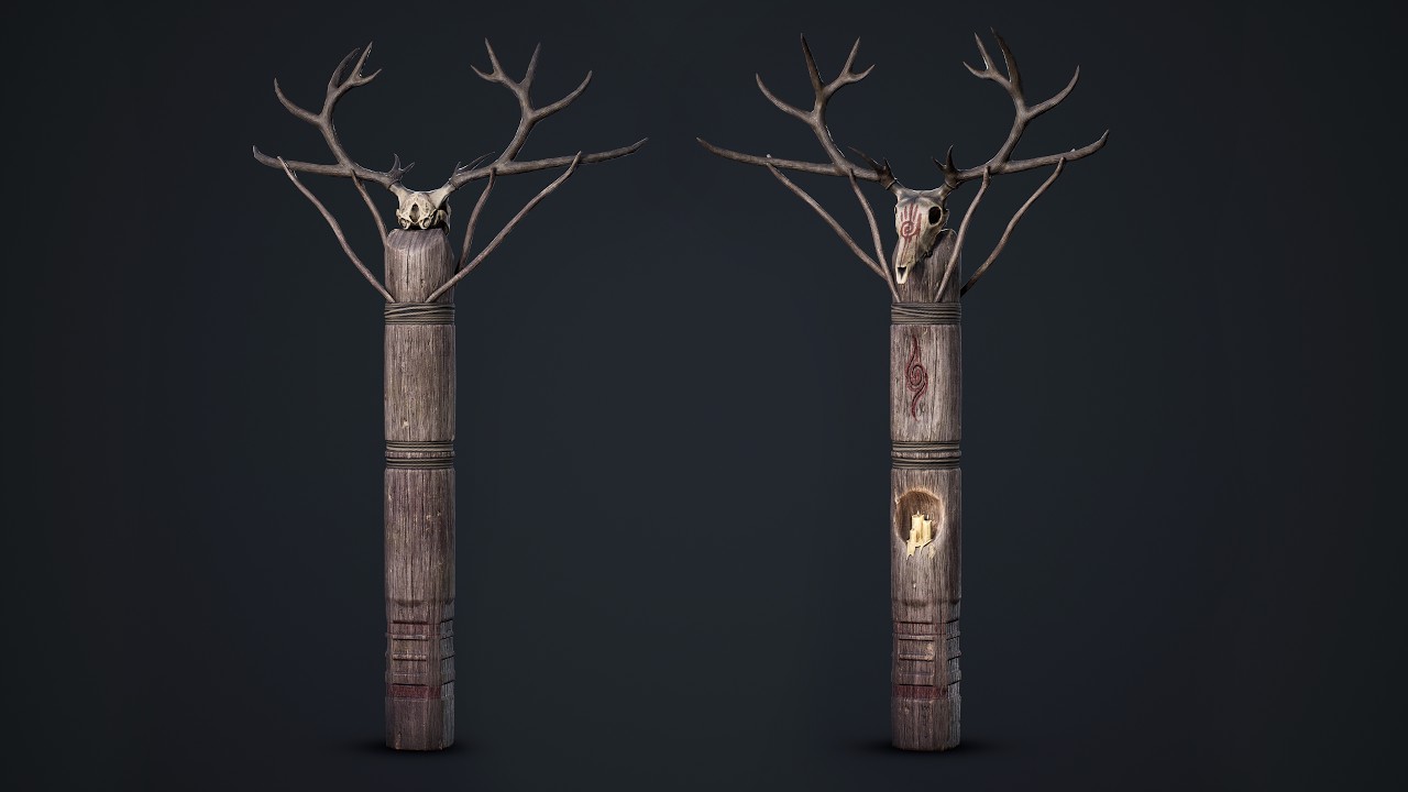 Wooden Totem 7 3D Model