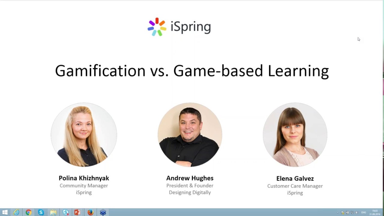 Gamification vs  Game Based Learning Webinar by Designing Digitally & iSpring