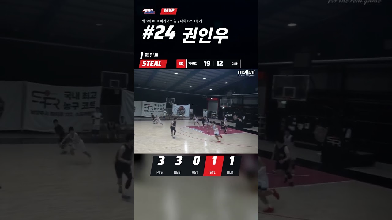 권인우 14점 · 리바운드 6개 경기 MVP | 제 8회 BDR 비기너스 농구대회 B조 1경기 #Shorts