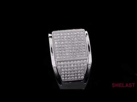 Sleek Pave Square Moissanite Ring