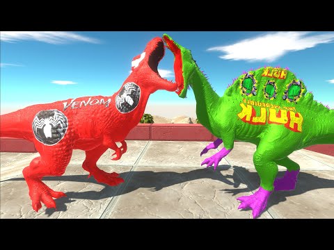 RED VENOM T-REX DEATH RUN ISLAND - Animal Revolt Battle Simulator