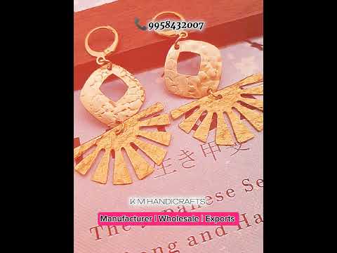 Brass Cuff Earrings with Hammered Finish