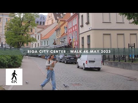 RIGA CITY CENTER WALK 4K - TUESDAY MORNING MAY 2023