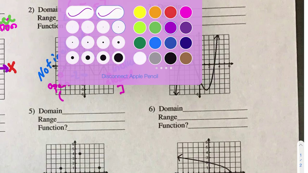 Domain and Range Worksheet