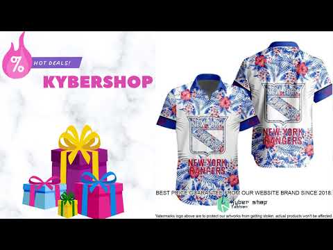 Camisa havaiana NHL New York Rangers Flowers