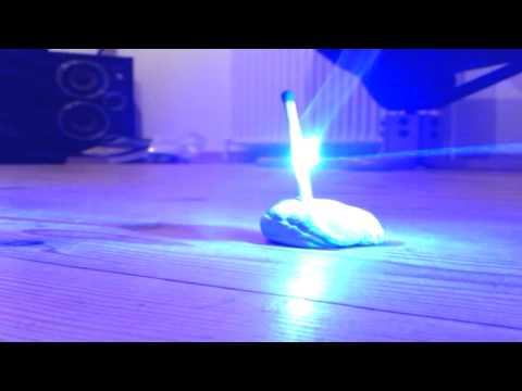 1w blue laser burns match