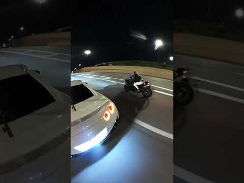 GTR vs Ninja H2 Bike with too much power! #gtr #ninja #h2r #motorcycle #nissan #motovlog #kawasaki