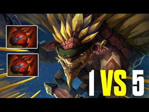 Bristleback 1 VS 5 Double Heart of Tarrasque Item Build by Matumbaman - Top MMR Pro Player | Dota 2