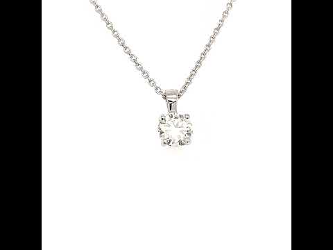 18ct White Gold Diamond Solitaire Pendant 0 75ct 930108500900012 video